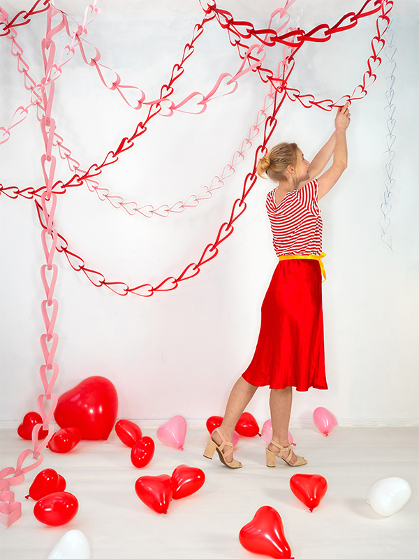 paper heart garlands