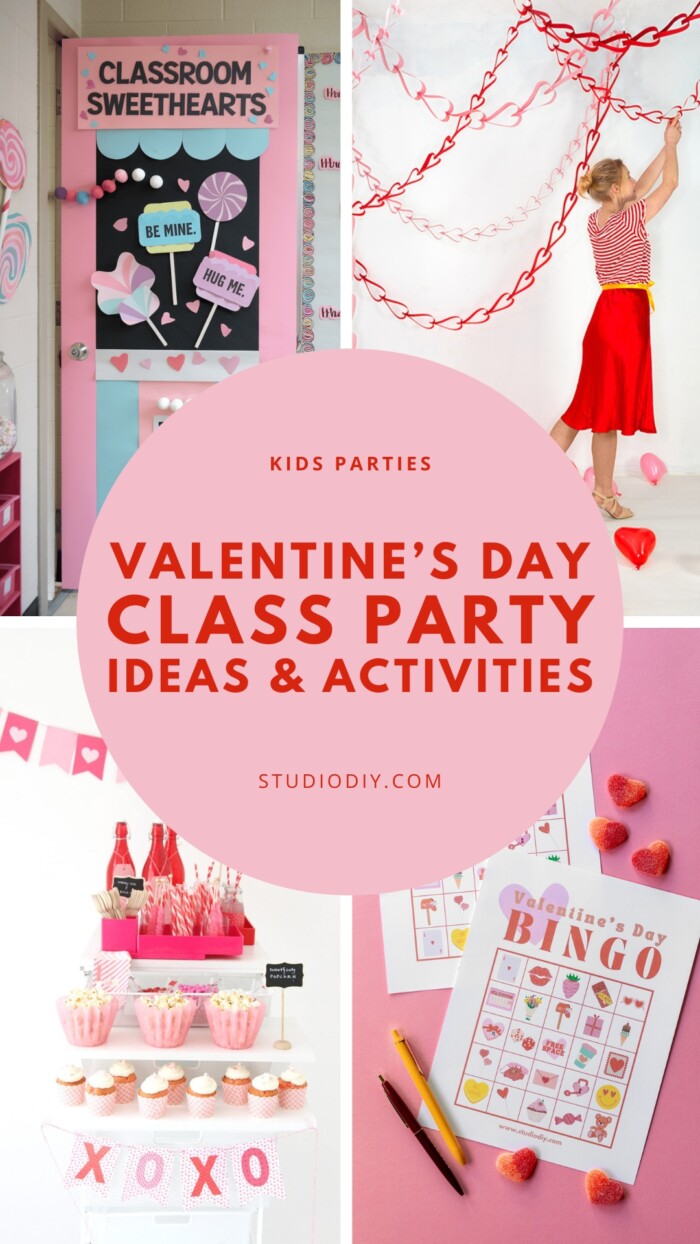 Collage of Valentines Day Class Party Ideas