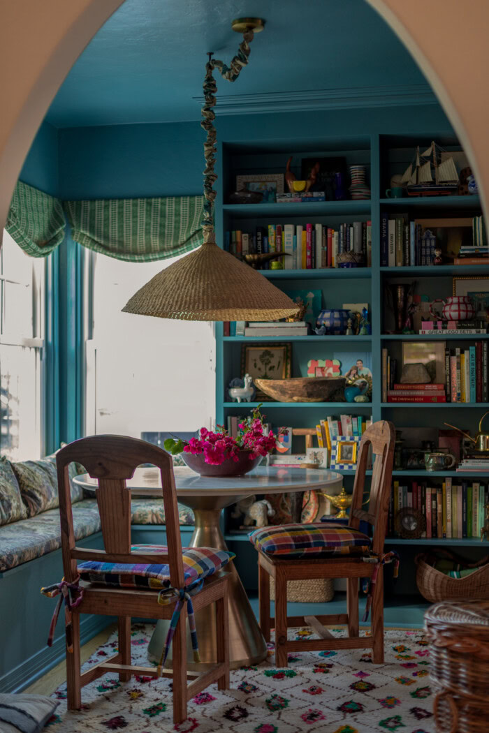 Blue Dining Room through archway