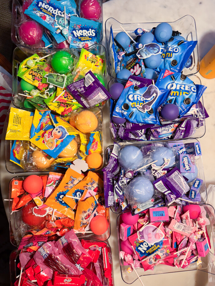 Inside Out trunk or treat candy and prizes