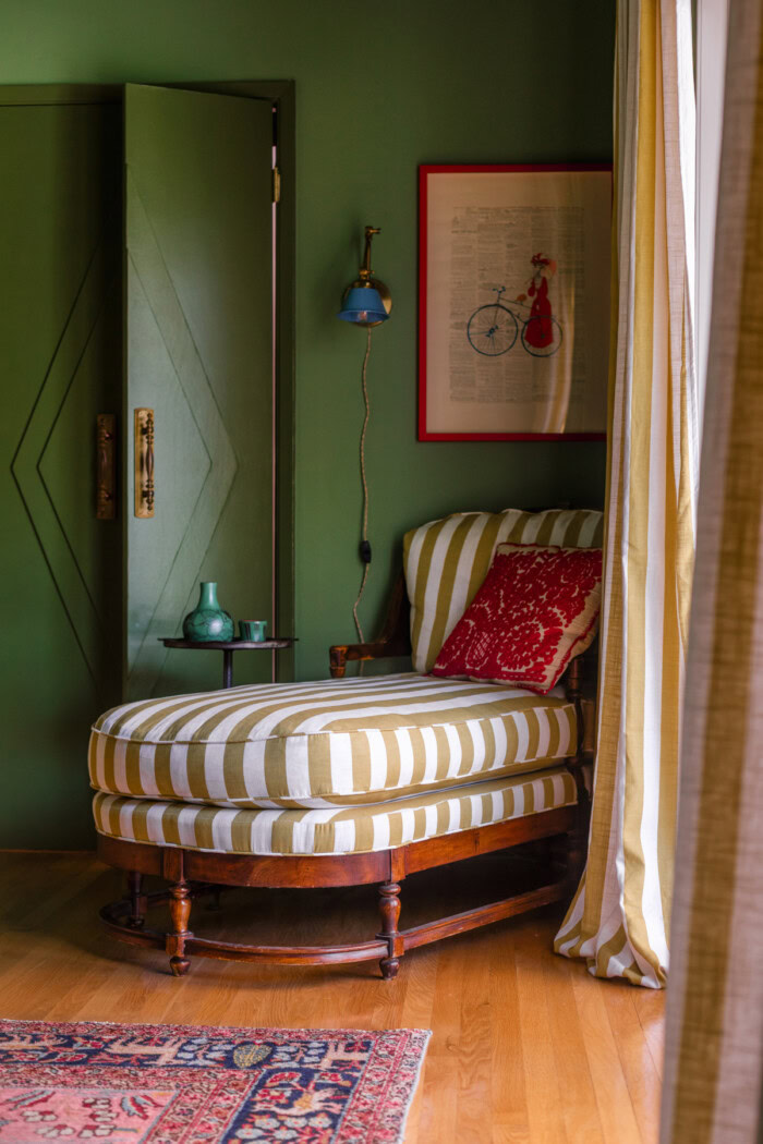 Yellow Chaise in Green Room
