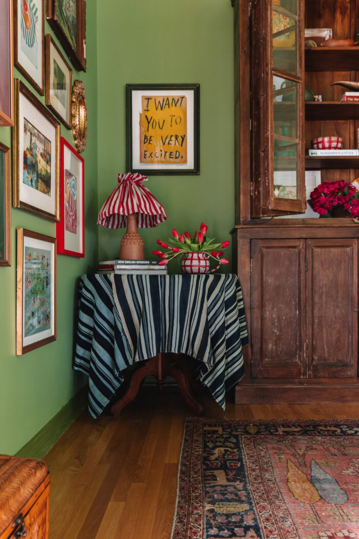 Green Bedroom Stripe Tablecloth
