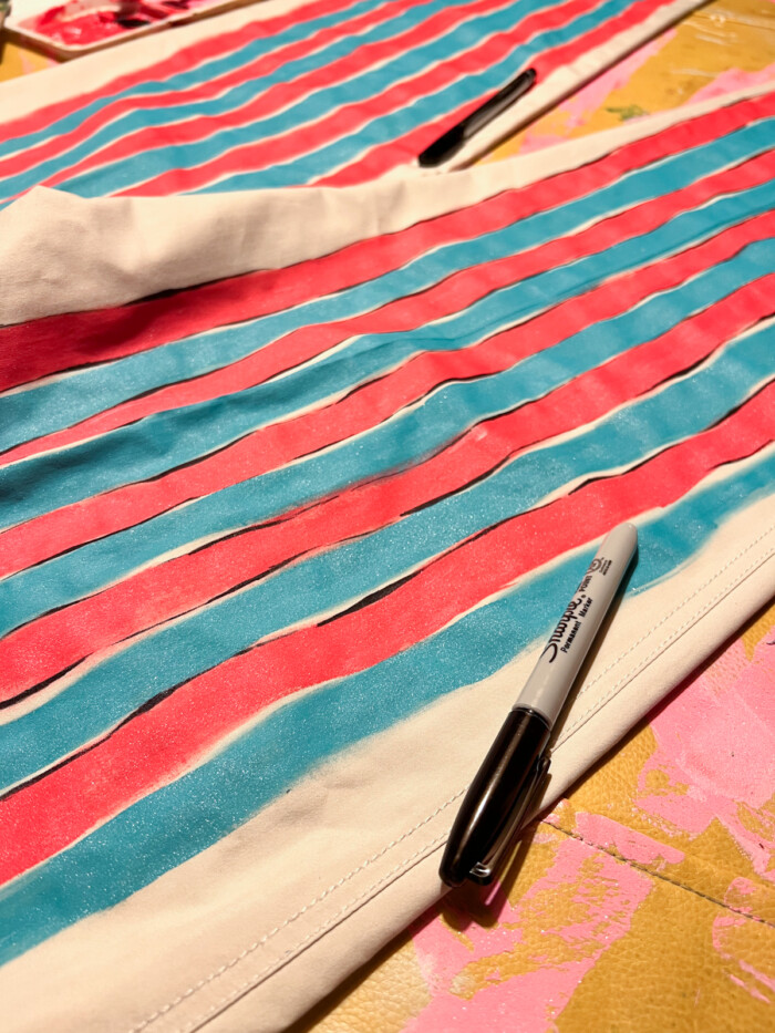 painted striped pants