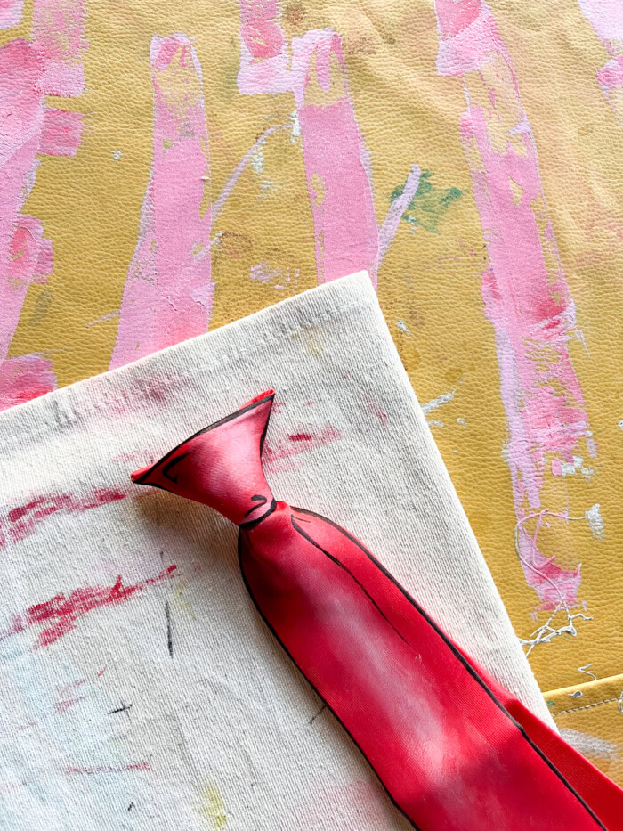 red painted tie